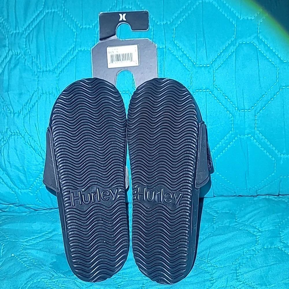 New Hurley Bane-V Slip On Sandal Beach Slide Shoes Black Or Navy 5y 7 Womens‎